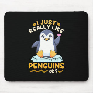 Tapis De Souris J'Aime Vraiment Les Pingouins