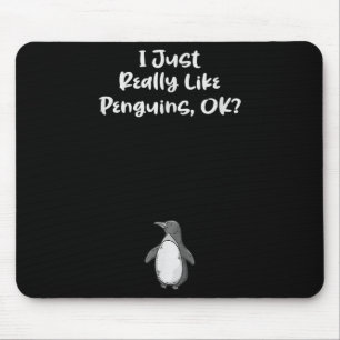 Tapis De Souris J'Aime Vraiment Les Pingouins Citation Drôle