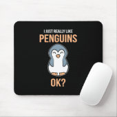 Tapis De Souris J'Aime Vraiment Penguin (Avec souris)