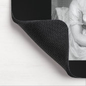 Tapis De Souris Jane Austen Portrait noir blanc et gris (Coin)