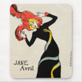 Tapis De Souris Jane Avril de la danseuse Art nouveau par Toulouse (Devant)