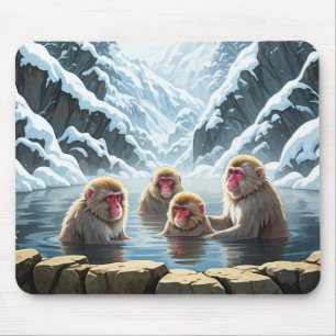 Tapis De Souris Japon Jigokudani Singes du parc des singes