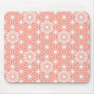 Tapis De Souris Japonais Asanoha motif - corail rose