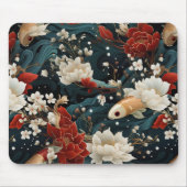 Tapis De Souris Japonais Koi Poisson Motif (Devant)