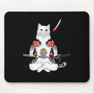 Tapis De Souris Japonais Samurai Chat Katana Ninja Yakuza Tattoo