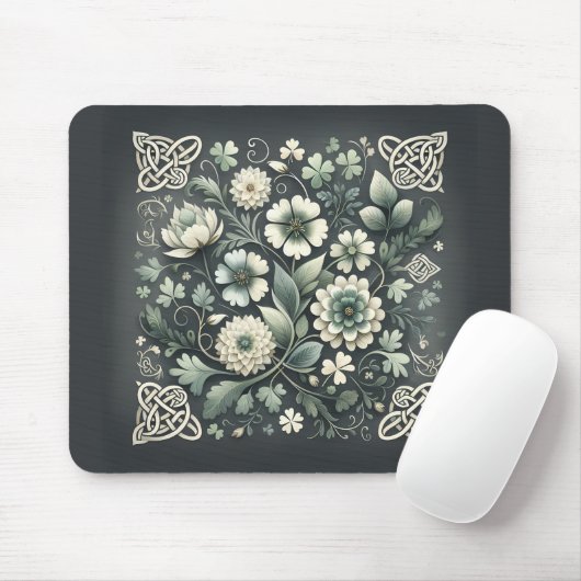 Tapis De Souris Jardin à nœuds de trèfle chuchoté (Avec souris)