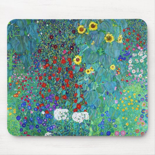 Tapis De Souris Jardin agricole avec tournesols, Gustav Klimt (Devant)