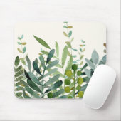 Tapis De Souris Jardin-Aquarelle Feuilles botaniques (Avec souris)