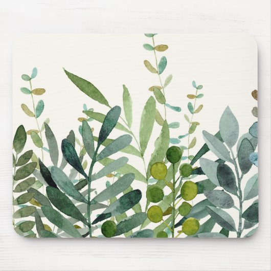 Tapis De Souris Jardin-Aquarelle Feuilles botaniques (Devant)