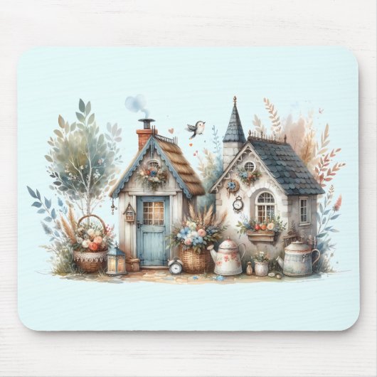 Tapis De Souris Jardin de chalet Whimsical (Devant)