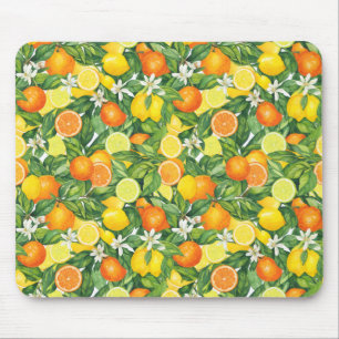 Tapis de souris Jardin de Citron Aquarelle