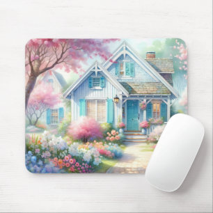Tapis De Souris Jardin de cottage bleu de Blossom Lane