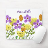 Tapis De Souris Jardin de fleurs moderne été personnalisé (Avec souris)