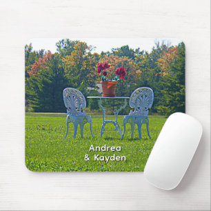 Tapis De Souris Jardin de la prairie romantique de l'amour Fleurs