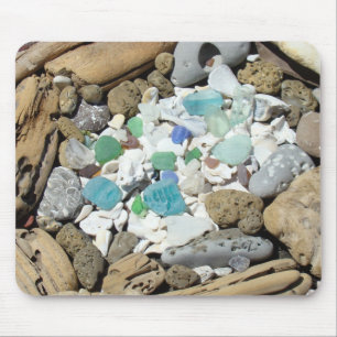 Tapis de souris Jardin de rochers de plage côtière