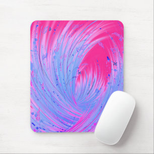 Tapis De Souris Jardin enchanté bleu rose Abstrait