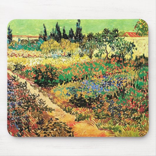 Tapis De Souris Jardin fleuri avec sentier par Vincent van Gogh (Devant)