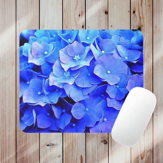 Tapis De Souris Jardin Floral d'été très Blue Hydrangeas