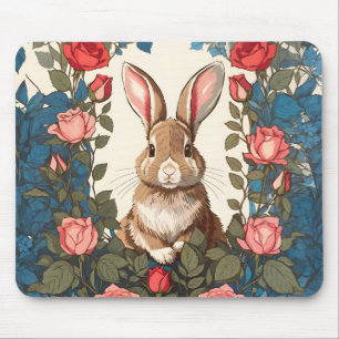 Tapis De Souris Jardin Rose Brown Bunny