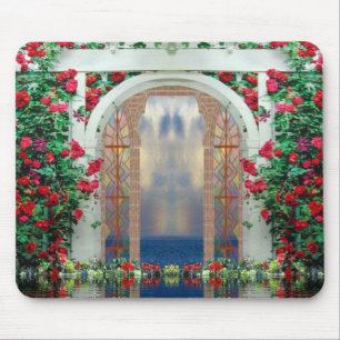 Tapis De Souris Jardin Rose enchanté Mousepad