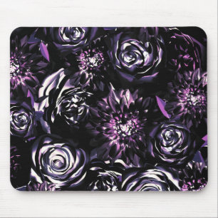 Tapis De Souris Jardin Sombre Fleurs Violettes Envoûtantes de Glam