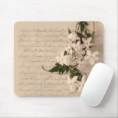 Tapis De Souris jasmine sur l'ancienne écriture manuscrite mousepa (Avec souris)