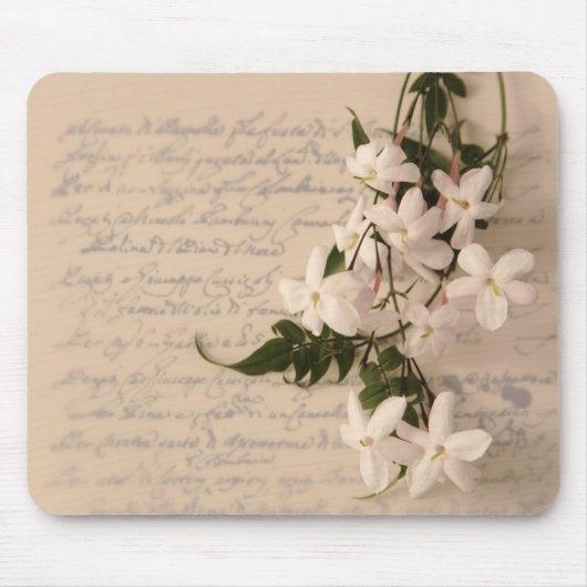 Tapis De Souris jasmine sur l'ancienne écriture manuscrite mousepa (Devant)