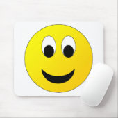 Tapis De Souris Jaune brillant et joyeux visage souriant (Avec souris)