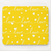TAPIS DE SOURIS JAUNE CLAIR AVEC AMOUR DE SCRIPT BLANC (Devant)
