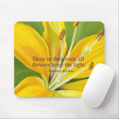 Tapis de souris jaune de lis (Avec souris)