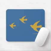 Tapis de souris jaune d'oiseaux (Avec souris)