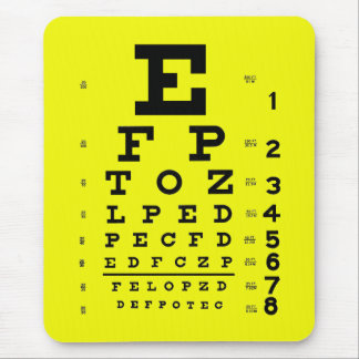 Tapis De Souris Jaune Médicale de diagramme d'oeil d'optométrie