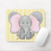 Tapis de souris jaune pour bébé éléphant mignon po (Avec souris)