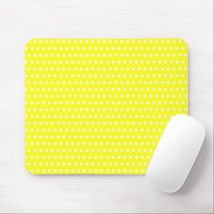 Tapis De Souris Jaune Pur Avec De Petits Points Blancs