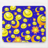 Tapis De Souris Jaune Sun Stars Lune Blue Souse Pad! Panier de sou (Devant)