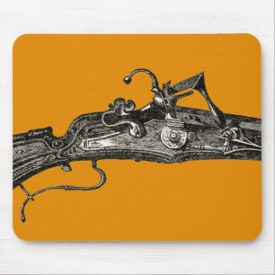 Tapis De Souris Jaune vintage de Mousepad d'arme à feu de fusil d