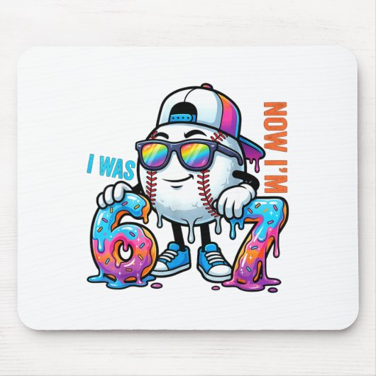 Tapis De Souris J'avais 6 ans j'ai 7 ans anniversaire baseball gar (Devant)