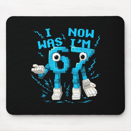 Tapis De Souris J'avais 6 ans maintenant j'ai 7 ans 67 Six Sept 7 (Devant)