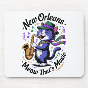 Tapis De Souris Jazz Cat Jouer Saxophone Musique Lover Art New Orl