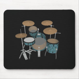 Tapis De Souris Jazz Drum Kit : Fûts verts personnalisés : Drums