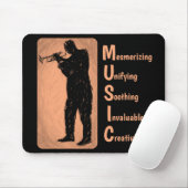 Tapis De Souris Jazz Trumpet Player MUSIQUE Mousepad (Avec souris)