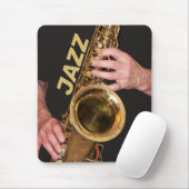 Tapis De Souris Jazzman Jouer Du Saxophone Or (Avec souris)
