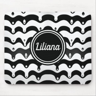 Tapis De Souris Jazzy Black and White Meling Zebra Stripes