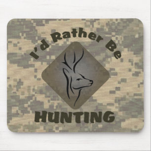 Tapis De Souris Je chasserais plutôt le logo de Camo de cerfs