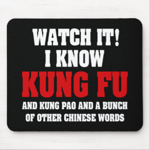 Tapis De Souris Je connais le Kung Fu et le Kung Pao - Arts martia