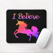 Tapis De Souris Je crois en Unicorns Sparkly Pink Unicorn (Avec souris)