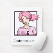 Tapis De Souris Je déteste la plupart des choses Mousepad (Avec souris)