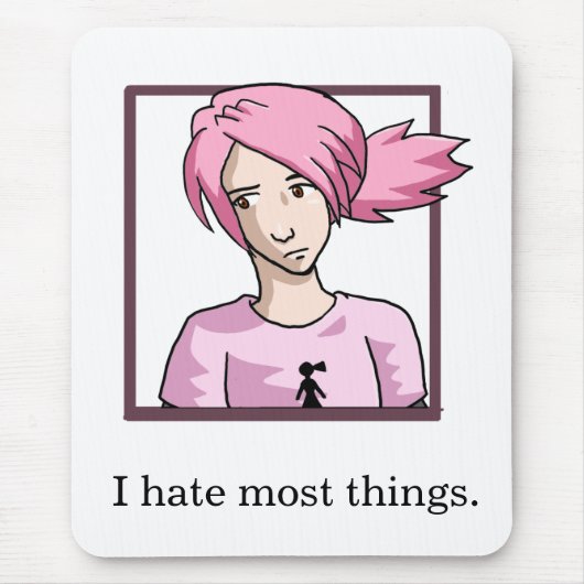 Tapis De Souris Je déteste la plupart des choses Mousepad (Devant)