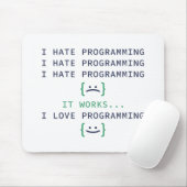 Tapis De Souris Je déteste la programmation (Avec souris)