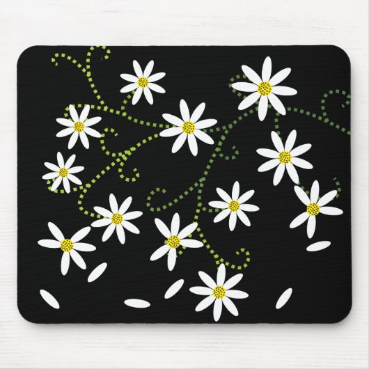 Tapis De Souris Je fais la marguerite. Il m'aime Mousepad (Devant)